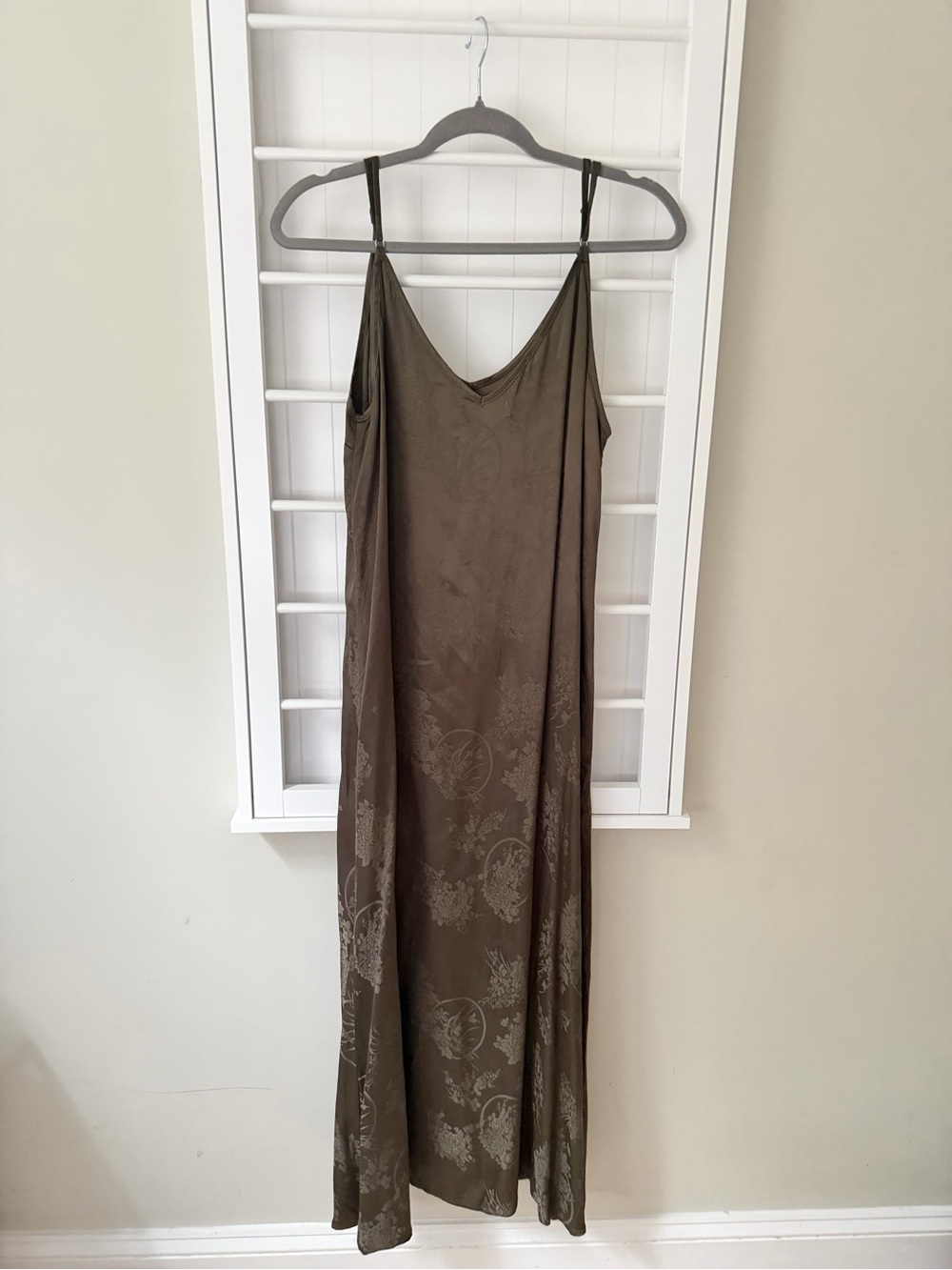 Natural Life Brown Floral Maxi Slip Dress Medium Boho Cottagecore